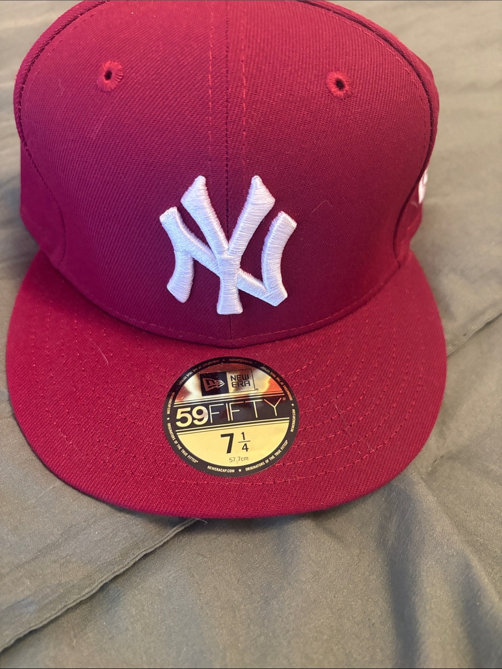New Era Burgundy Fitted Yankees Cap with White NY Logo
